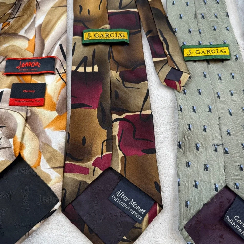 J Garcia Collection Lot of 4 Mens Ties Abstract‎ Pattern Silk Blend